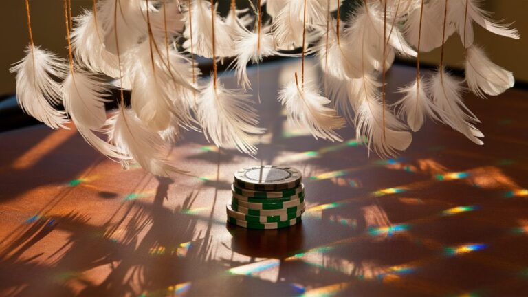 betting through woven feathers