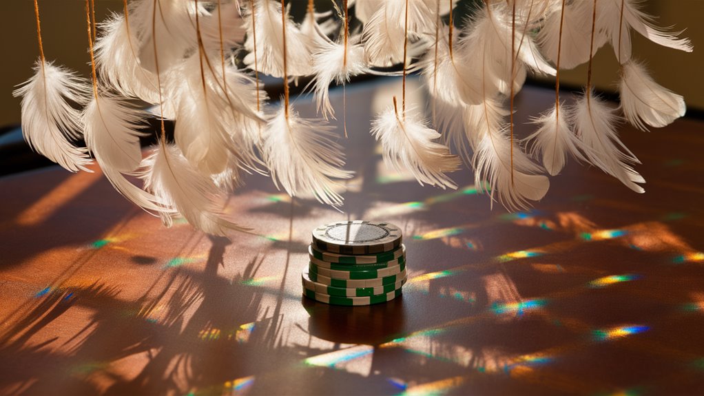 betting through woven feathers