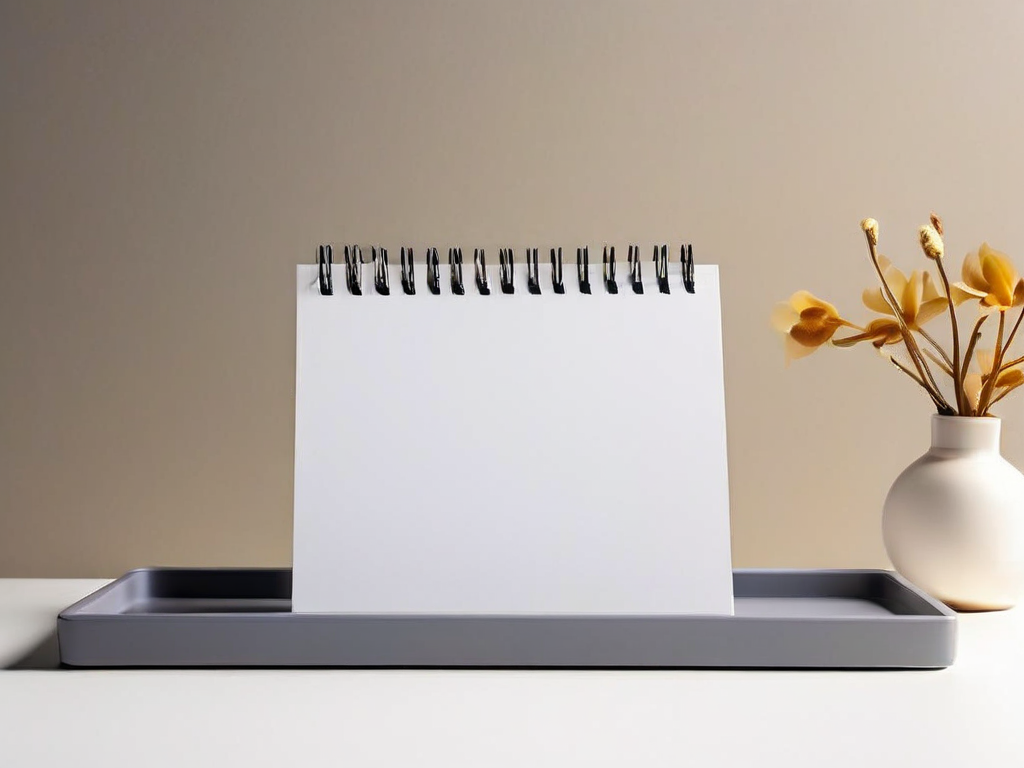 Blank calendar divider card placed one week before a marked date on a clean storage tray.
